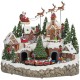 Snowy Holiday Village Centerpiece with Lights and Music