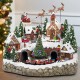 Snowy Holiday Village Centerpiece with Lights and Music