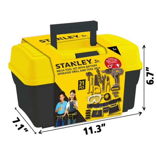  Jr. Mega Tool Set with Battery Operated Drill and Tool Belt