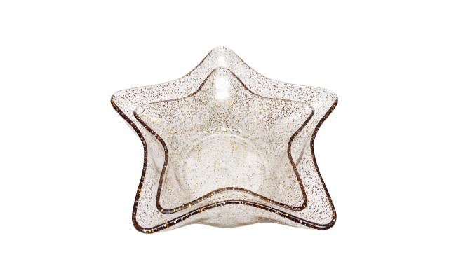  Holiday Cheer Glitter Star Bowls Set of 2