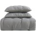  Everyday Pleated Comforter Set, Grey, Full/Queen
