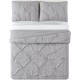  Everyday Pleated Comforter Set, Grey, Twin X-Large