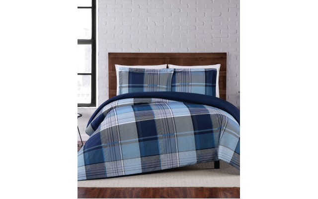  Trey Plaid Twin XL Duvet Set Bedding