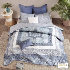 Urban Habitat Maggie 7-Pc. King/California King Reversible Cotton Coverlet Set, King/Cal King(104″x92″), Floral Blue