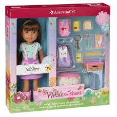 WellieWishers Ashlyn 14.5″ Doll and School Set – 4+