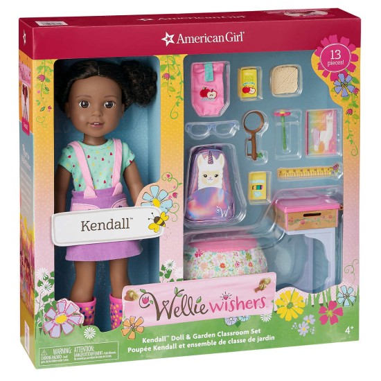 WellieWishers Kendall 14.5″ Doll and School Set – 4+