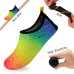 Women's Flexible Aqua Socks, Swim Shoes, Summer Outdoor Shoes For Water Sports, Pool, Sea, Beach Activities, Rainbow, 4.5-5.5