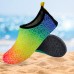Women's Flexible Aqua Socks, Swim Shoes, Summer Outdoor Shoes For Water Sports, Pool, Sea, Beach Activities, Rainbow, 6-7