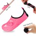 Women's Flexible Aqua Socks, Swim Shoes, Summer Outdoor Shoes For Water Sports, Pool, Sea, Beach Activities, Pink Heart, 4.5-5.5