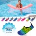 Women's Flexible Aqua Socks, Swim Shoes, Summer Outdoor Shoes For Water Sports, Pool, Sea, Beach Activities, Abstract Blue, 4.5-5.5