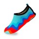 Women's Flexible Aqua Socks, Swim Shoes, Summer Outdoor Shoes For Water Sports, Pool, Sea, Beach Activities, Blue/Orange, 6-7
