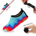 Women's Flexible Aqua Socks, Swim Shoes, Summer Outdoor Shoes For Water Sports, Pool, Sea, Beach Activities, Blue/Orange, 4.5-5.5