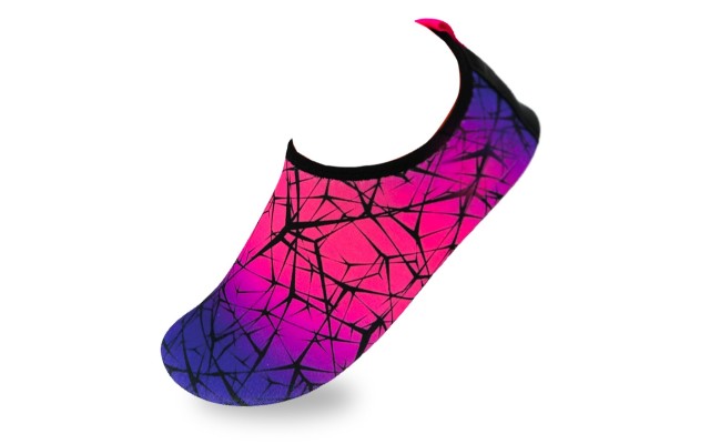 Women's Flexible Aqua Socks, Swim Shoes, Summer Outdoor Shoes For Water Sports, Pool, Sea, Beach Activities, Abstract Pink, 4.5-5.5