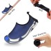 Women's Flexible Aqua Socks, Swim Shoes, Summer Outdoor Shoes For Water Sports, Pool, Sea, Beach Activities, Blue/White, 4.5-5.5