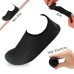 Women's Flexible Aqua Socks, Swim Shoes, Summer Outdoor Shoes For Water Sports, Pool, Sea, Beach Activities, Black, 4.5-5.5