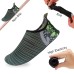 Women's Flexible Aqua Socks, Swim Shoes, Summer Outdoor Shoes For Water Sports, Pool, Sea, Beach Activities, Gray/Lime Striped, 4.5-5.5
