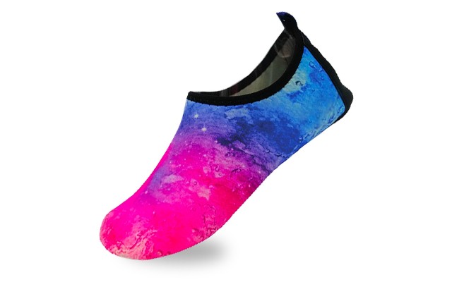 Women's Flexible Aqua Socks, Swim Shoes, Summer Outdoor Shoes For Water Sports, Pool, Sea, Beach Activities, Tie-Dye Pink, 4.5-5.5