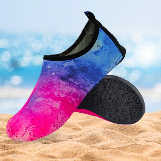 Women's Flexible Aqua Socks, Swim Shoes, Summer Outdoor Shoes For Water Sports, Pool, Sea, Beach Activities, Tie-Dye Pink, 6-7