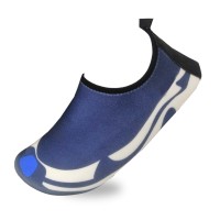 Women's Flexible Aqua Socks, Swim Shoes, Summer Outdoor Shoes For Water Sports, Pool, Sea, Beach Activities, Blue/White, 4.5-5.5