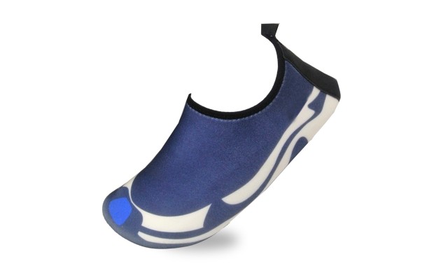 Women's Flexible Aqua Socks, Swim Shoes, Summer Outdoor Shoes For Water Sports, Pool, Sea, Beach Activities, Blue/White, 4.5-5.5