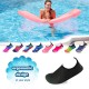 Women's Flexible Aqua Socks, Swim Shoes, Summer Outdoor Shoes For Water Sports, Pool, Sea, Beach Activities, Black, 4.5-5.5