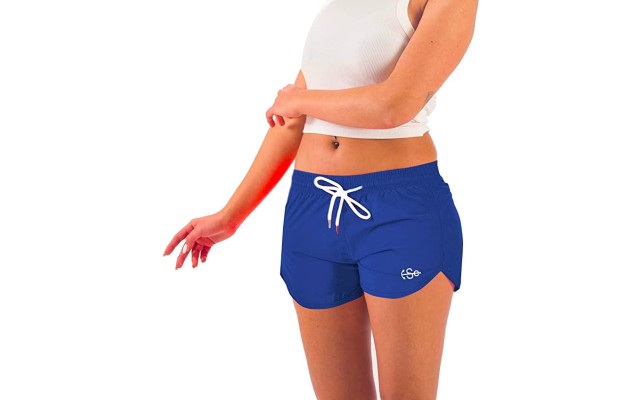 Women’s Solid Bright Colored Quick Dry Swim Trunks, Swimwear, Bathing Suits, Swimming Shorts for Women, Navy, Large