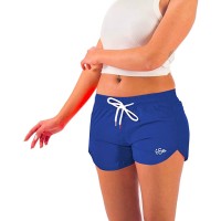 Women’s Solid Bright Colored Quick Dry Swim Trunks, Swimwear, Bathing Suits, Swimming Shorts for Women, Navy, Medium