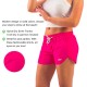 Women’s Solid Bright Colored Quick Dry Swim Trunks, Swimwear, Bathing Suits, Swimming Shorts for Women, Pink, X-Large