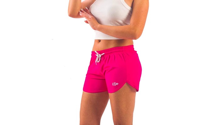 Women’s Solid Bright Colored Quick Dry Swim Trunks, Swimwear, Bathing Suits, Swimming Shorts for Women, Pink, 3X-Large