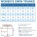 Women’s Solid Bright Colored Quick Dry Swim Trunks, Swimwear, Bathing Suits, Swimming Shorts for Women, Fluorescent Orange, Large