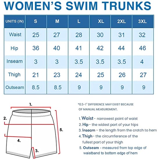 Women’s Solid Bright Colored Quick Dry Swim Trunks, Swimwear, Bathing Suits, Swimming Shorts for Women, Navy, Medium