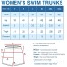 Women’s Solid Bright Colored Quick Dry Swim Trunks, Swimwear, Bathing Suits, Swimming Shorts for Women, Navy, Medium