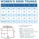 Women’s Solid Bright Colored Quick Dry Swim Trunks, Swimwear, Bathing Suits, Swimming Shorts for Women, Black, Medium