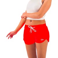 Women’s Solid Bright Colored Quick Dry Swim Trunks, Swimwear, Bathing Suits, Swimming Shorts for Women, Fluorescent Orange, Large