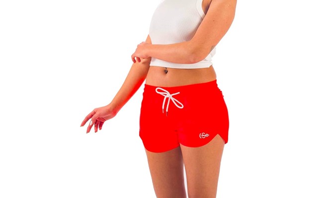 Women’s Solid Bright Colored Quick Dry Swim Trunks, Swimwear, Bathing Suits, Swimming Shorts for Women, Fluorescent Orange, Large