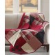  Plaid Patchwork Quilted Throw Red 50×70