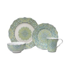 222 Fifth Lyria Teal 16-Pc. Dinnerware Set, Service for 4