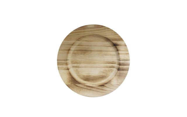  Jay Import Natural Fired Paulownia Wood Charger Plate, Brown