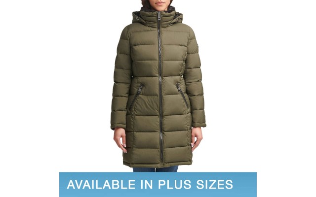  Ladies' Water Resistant Long Stretch Jacket, Green, Small