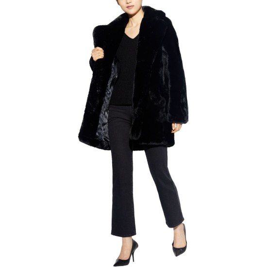  Eloise Faux-Fur Coat, Black, 2XL