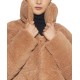  Faux-Sherpa Puffer Teddy Coat, Beige, S