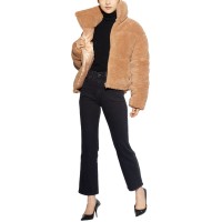 Apparis Faux-Sherpa Puffer Teddy Coat, Beige, M