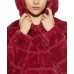  Jill Hooded Faux-Fur Coat, wine, XS