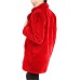  Womens Eloise Faux Fur Notch Collar Coats, Red, Small