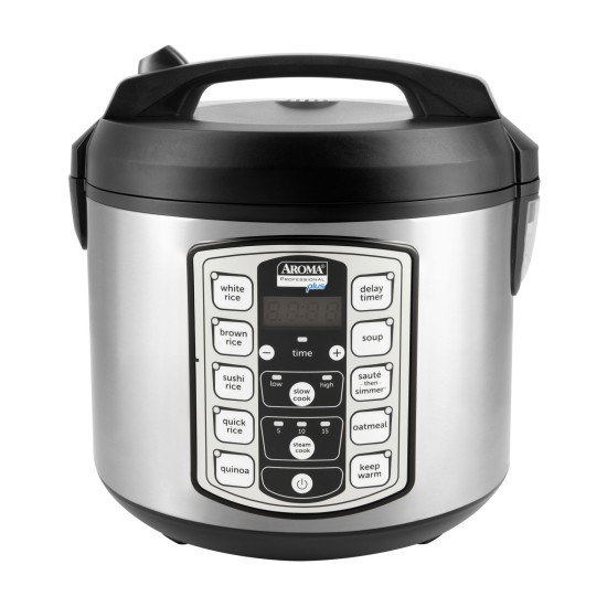  Housewares Professional 5 Qt. Digital Rice and Grain Multicooker 20-Cup Cooked, Stainless Steel