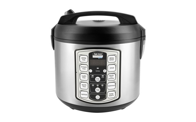  Housewares Professional 5 Qt. Digital Rice and Grain Multicooker 20-Cup Cooked, Stainless Steel