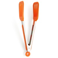 Art & Cook 9″ Silicone Slotted Turner Tongs
