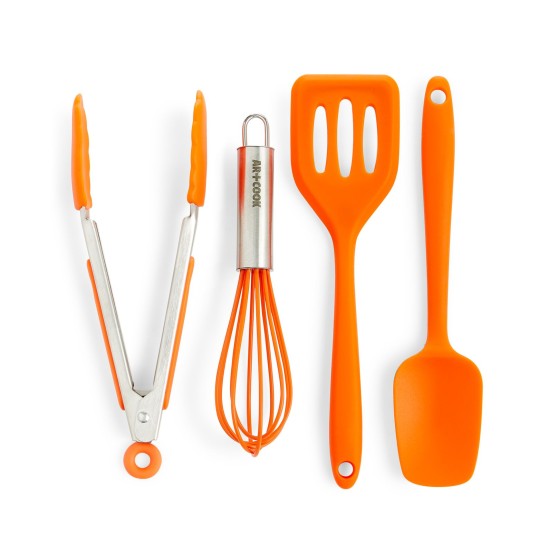 Art & Cook Mini Kitchen Utensils, Set of 4, Orange