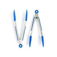 Art & Cook Mini Silicone Tongs Set of 2, Blue
