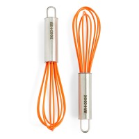 Art & Cook Silicone Mini Whisks, Set of 2, Orange